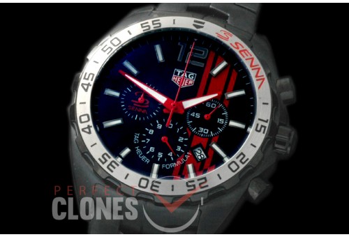0 TGF1-00016S Formula 1 Aryton Senna Special Ed Chronograph PVD/PVD Black OS 10 Qtz