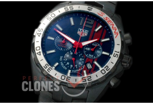 0 TGF1-00018S Formula 1 Aryton Senna Special Ed Chronograph PVD/PVD Blue OS 10 Qtz