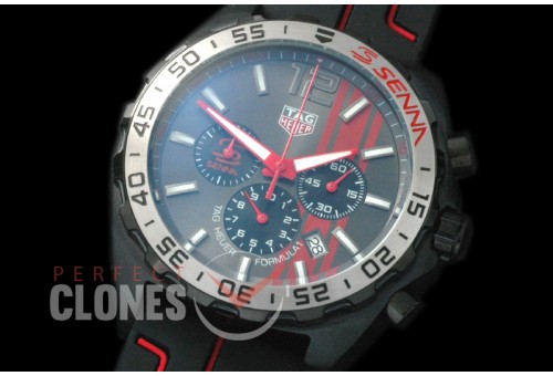 0 TGF1-00017R Formula 1 Aryton Senna Special Ed Chronograph PVD/RU Grey OS 10 Qtz