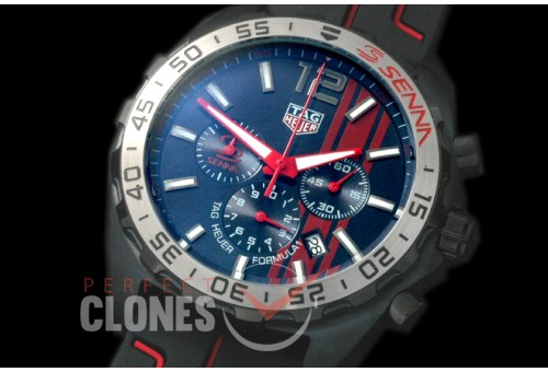 0 TGF1-00018R Formula 1 Aryton Senna Special Ed Chronograph PVD/RU Blue OS 10 Qtz
