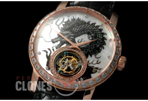 VC00002 Traditionelle Tourbillon Dragon RG/LE White Fly Man Tourbillon 