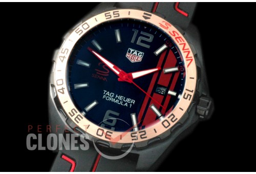 0 TGF1-00041R Formula 1 Aryton Senna Special Ed PVD/RU Black OS 20 Qtz