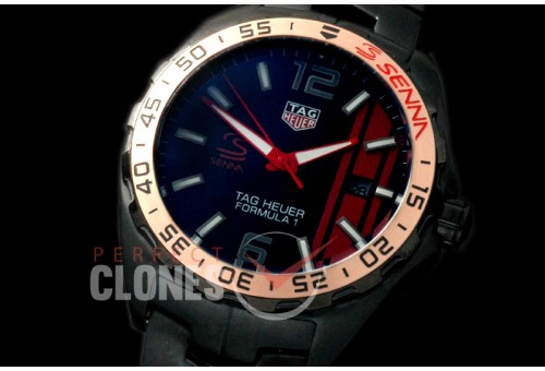 0 TGF1-00041S Formula 1 Aryton Senna Special Ed PVD/PVD Black OS 20 Qtz