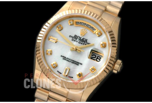 RL36DD-YG-18K-037 118238 YG/YG MOP White Diamond Swiss 2836