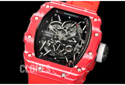 RM035-02-111 Rafal Nadal Tourbilon Red NTPT/RU Skeleton Customized Movt