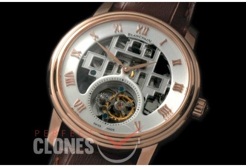 0 0 BP-VIL-116 Villeret Tourbillon RG/LE Skeleton/Silver Flying Man Tourbillon 