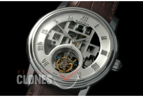 0 0 BP-VIL-111 Villeret Tourbillon SS/LE Skeleton/Silver Flying Man Tourbillon 