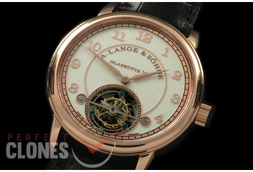 0 AL1815-106 Lange 1815 Tourbillon RG/LE White Bridged Tourbillon 