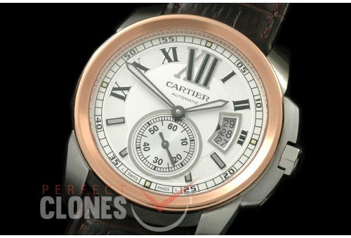 CARCC00026L Calibre de Cartier SS/RG/LE White Miyota 8205
