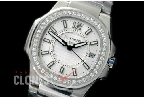 0 PPNTL-011D Nautilus Ladies 7011 SS/SS White Swiss Quartz 