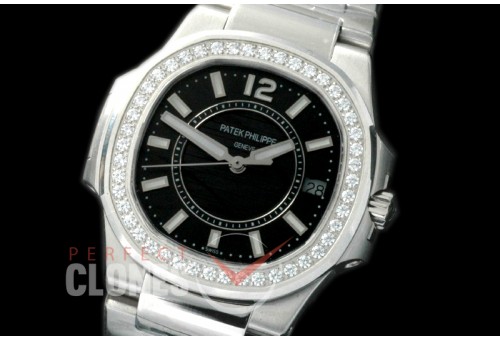 0 PPNTL-012D Nautilus Ladies 7011 SS/SS Black Swiss Quartz 
