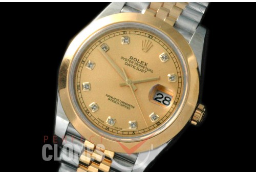 0 0 RL41DJ-18K-425 116300 Smooth Bezel Jubilee Gold Diam TT Swiss 2836