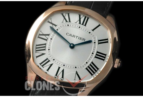 CARDR-0106 Drive de Cartier Extra Flat RG/LE White Asian Handwind 17J
