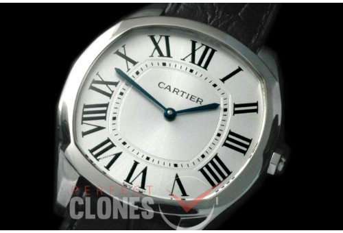 CARDR-0101 Drive de Cartier Extra Flat SS/LE White Asian Handwind 17J