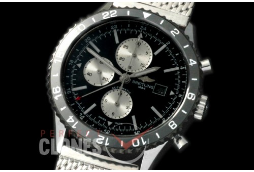 BLCLN-101M Chronoliner Chronograph GMT SS/ME Black A-7750