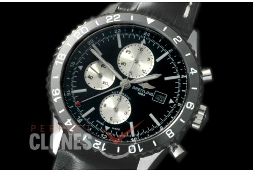 BLCLN-101L Chronoliner Chronograph GMT SS/LE Black A-7750