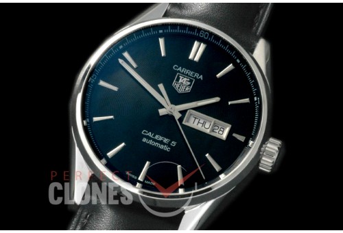 TGCA-00523L Carrera Calibre 5 Day-Date Automatic SS/LE Black A-2836