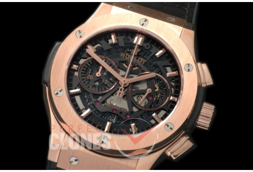 HAF10006 Aero Fusion Chronograph RG/LE Black Skeletonized A-7750 