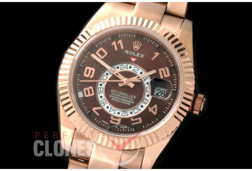 RSKD01084 SkyDweller RG/RG Brown Numeral Asian ST3855 Mod to Cal 9001 