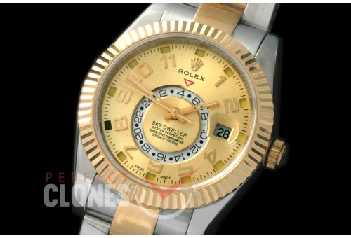 RSKD01054 SkyDweller SS/YG Gold Numeral Asian ST3855 Mod to Cal 9001 