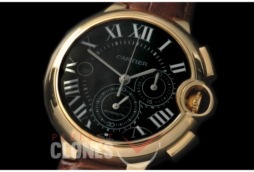 CARBA-C-122 Ballon de Cartier Chrono YG/LE Black A-7750