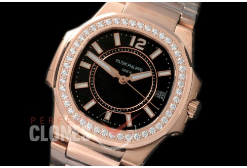 0 PPNTL-022D Nautilus Ladies 7011 RG/RG Black Swiss Quartz 