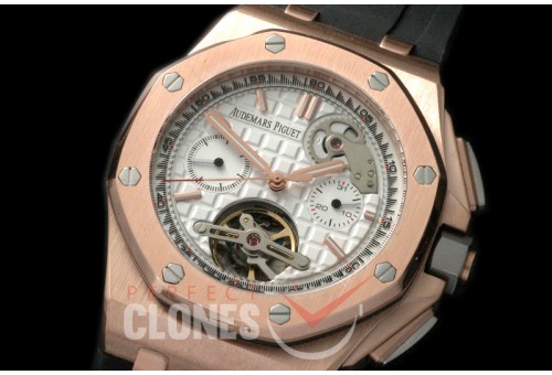 APT20011 Royal Oak Offshore Tourbillon Chronograph RG/RU White A-2813 