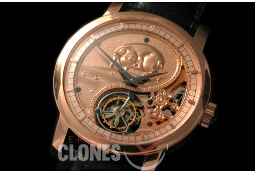 0 VCZ-112 Legend of the Chinese Zodiac - Year of the Pig Tourbillon RG/LE Flying Man Tourbillon 
