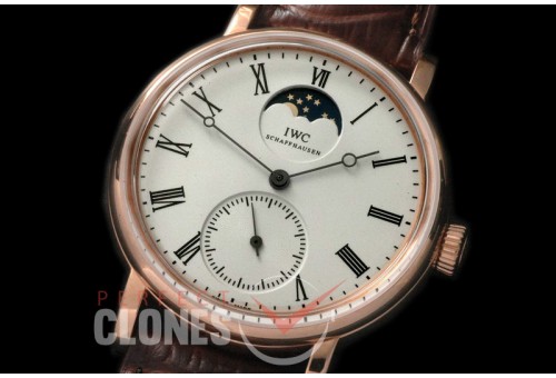 0 0 IWPTV00111 Vintage Portofino Moonphase RG/LE White Roman Asian 6498 Modified 