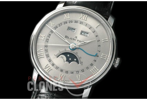 BP00003 Villeret Calender Moonphase SS/LE Grey Miyota 9100 Mod to Calibre 6654
