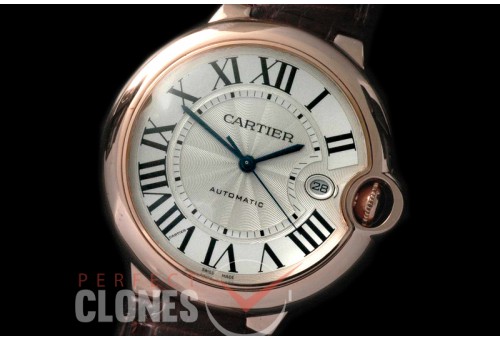 CARBA-18K-101 Ballon de Cartier Men RG/LE White Asian 2824