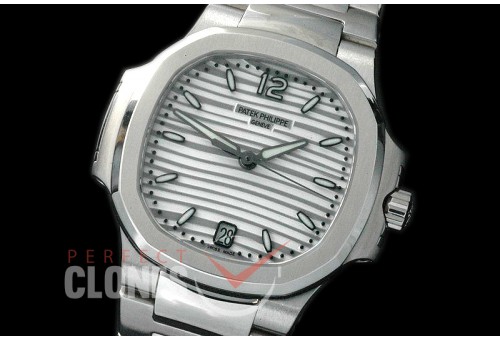 PP-7118-101 Nautilus Ladies 7118 SS/SS White Miyota 9015 Modified Calibre 324SC