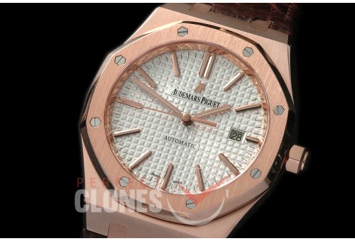 AP15400-18K-101 Royal Oak 15400 Automatic RG/LE White M-9015/3120 