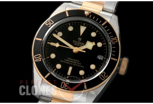 TU00096 Heritage Black Bay Shield S&G 79733N SS/YG Black Asian Clone 2824