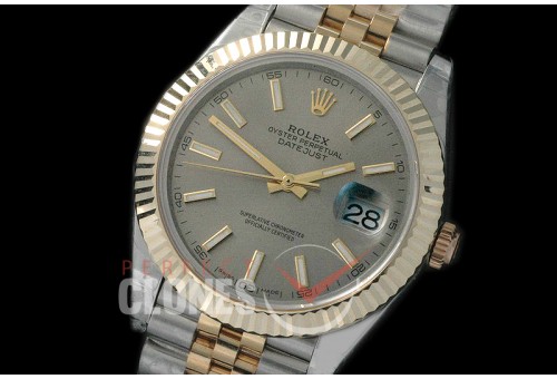 R41DJT-W-804 126333 18K Wrapped SS/YG Fluted/Jubilee Rhodium Grey Sticks SA 3235
