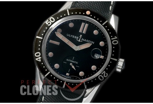 UNDV-101 Diver Chronometer Automatic SS/NY Black A-2824