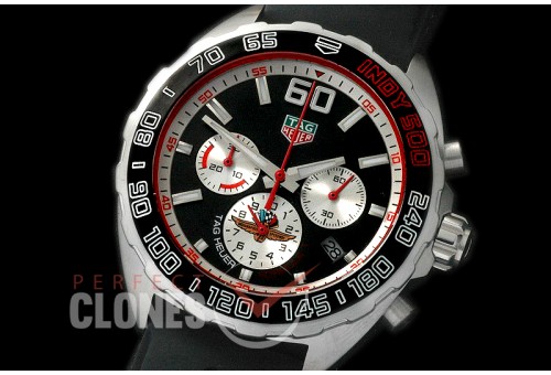 0 TGF1-00801R Indy 500 Indianapolis Speedway Special Ed Chronograph SS/RU Black OS 20 Qtz