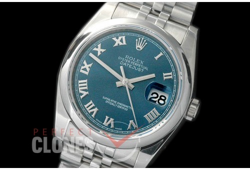 R36DJS-865 ARF/JF 116200 SS/SS Smooth/Jubilee Blue Roman SH 3135 904L Steel 