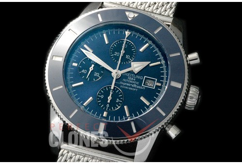 BLSF01007M Superocean Heritage Chronograph SS/ME Blue A-7750