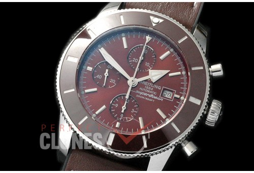 BLSF01008L Superocean Heritage Chronograph SS/LE Brown A-7750