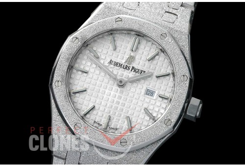 AP67653-151 Royal Oak Frosted 33mm Quartz SS/SS White Jap Quartz