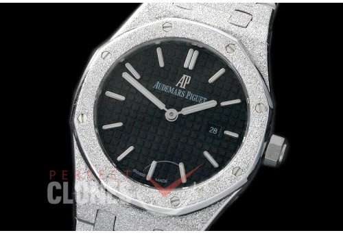AP67653-152 Royal Oak Frosted 33mm Quartz SS/SS Black Jap Quartz 