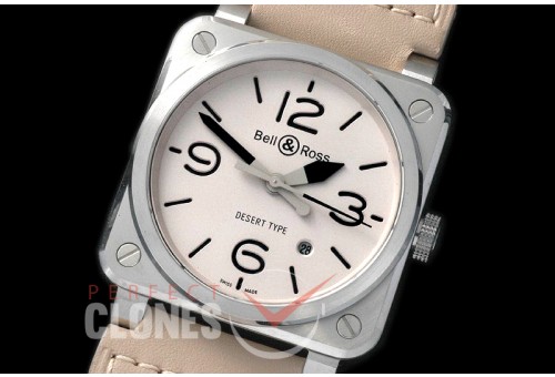 0 0 BR03-92-128 BR03-92 SS/LE Off White Miyota 9015