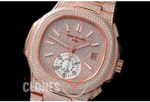 0 0 PP00098 5980 Bling Nautilis Chrono RG/DIAM/RG DIAM A-7750