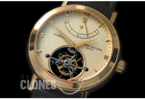 0 VCM-208 Malte Tourbillon YG/LE Gold Cross Bridge Tourbillon 