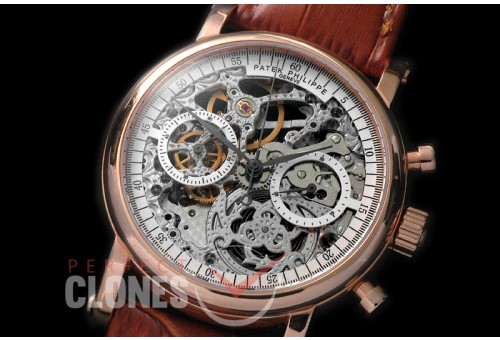 PPSK-106 Classic Skeleton Chronograoh RG/LE White Venus 75