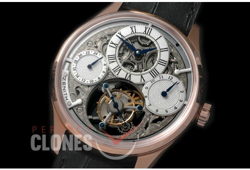 ZN00097 EP Calender Skeleton Tourbillon RG/LE White Flying Tourbillon