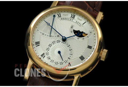 BR00064 Calender/Moonphase Power Reserve YG/LE Silver Seagull ST17