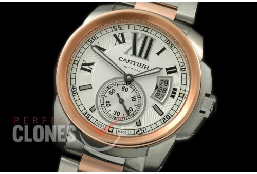 CARCC00026S Calibre de Cartier SS/RG White Miyota 8205