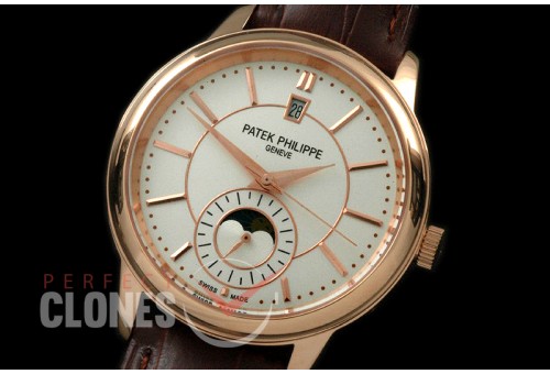 PP00696 Classic Moonphase Automatic RG/LE White Miyota 9100